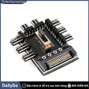 Hub Quạt Tản Nhiệt 8 Cổng 3 Pin, Cấp Nguồn Qua SATA, Có Công Tắc Điều Khiển Tốc Độ, Thiết Kế Đa Chiều