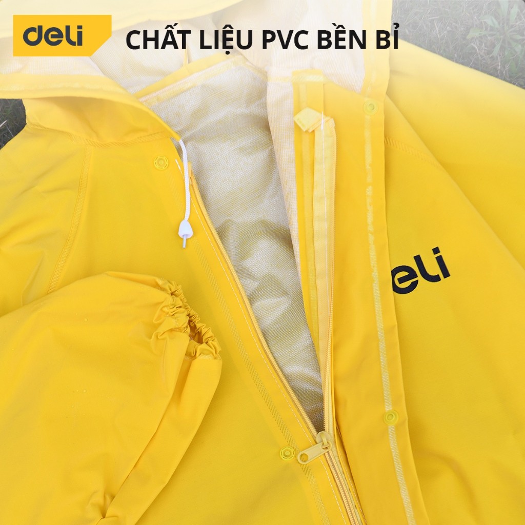 Áo mưa bộ nam nữ thời trang Deli cao cấp, quần áo mưa đi xe chống thấm nước - vải PVC dày dặn