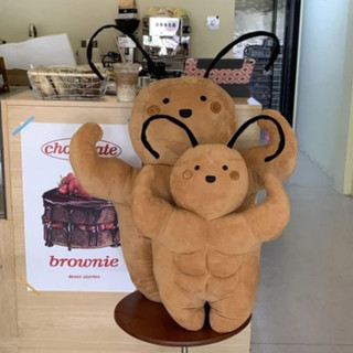 Gấu Bông Gián Cơ Bắp Hài Hước, 35/55cm, Nhồi Bông Mềm Mại, Quà Tặng Sinh Nhật Độc Đáo