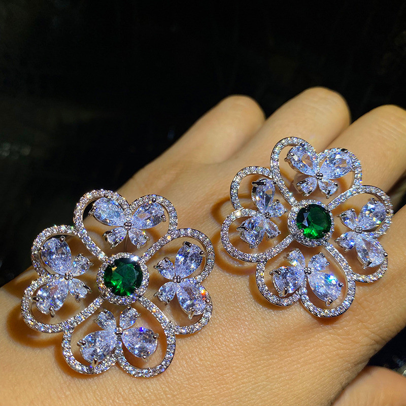 Thời Trang Hàn Quốc Zircon Phong Cách Mới Nhẹ Sang Trọng Bông Tai Thanh Lịch Bán Buôn