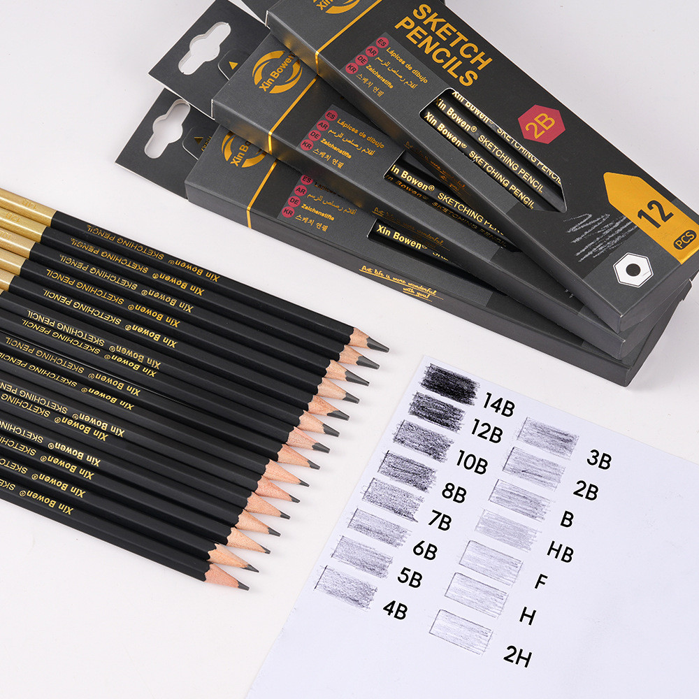 Bộ 12 Cầu Dầu Than Chuyên Nghiệp 2H-14B - Sketching, Người Mới & Nghệ Sĩ ( Vẽ Văn Phòng)