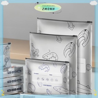 ZMONH 10 Cái / túi Túi Túi Đựng Thực Phẩm Lá Nhôm Dung Tích Lớn Chống Rò Rỉ Tủ Đông An Toàn Nhà Bếp Túi Tươi Giữ Tươi Túi Khóa Zip Có Thể Tái Sử Dụng