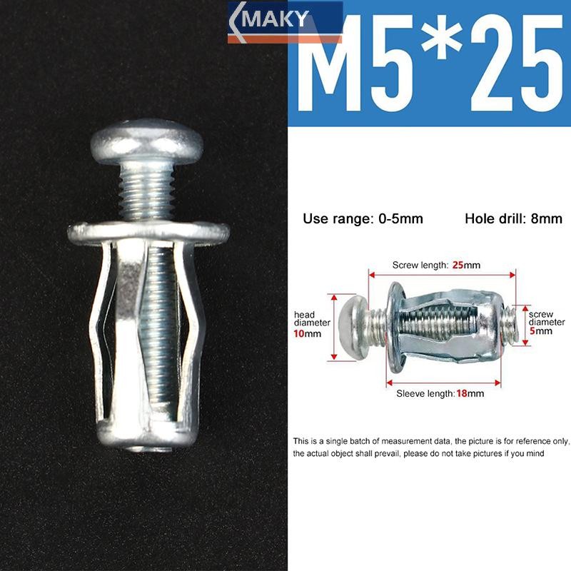 Onetimingcool 10 Bộ M4 / M5 / M6 Jack Nuts Vít Kim Loại Ô Tô Cánh Hoa Hạt Có Ốc Vít Cho Rỗng Tường Sắt Da VN
