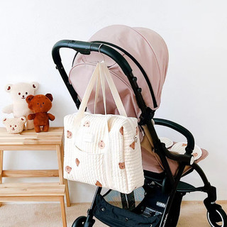 Túi đựng Tã Cho Bé,Vải Muslin Cao Cấp,Phong Cách Hàn Quốc Sang Trọng Với Họa Tiết Thêu Tay Tinh Tế