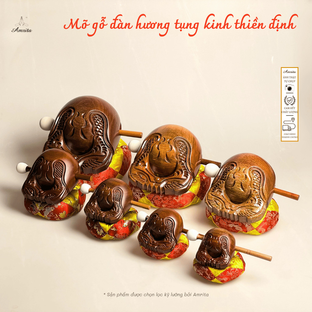 [Amrita] Mõ Gỗ Đàn Hương Tụng Kinh Thiền Định Cao Cấp Đài Loan -Mõ Gỗ Tụng Kinh - Mõ Tụng Kinh- Mõ Gỗ   - CXNP228