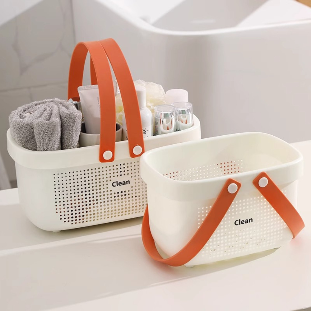 Giỏ Nhựa Đựng Đồ Nhà Tắm Có Quai Xách Tiện Lợi DINOHOME, Giỏ Đựng Mỹ Phẩm, Đồ Dùng Cá Nhân Nhựa PP Cao Cấp