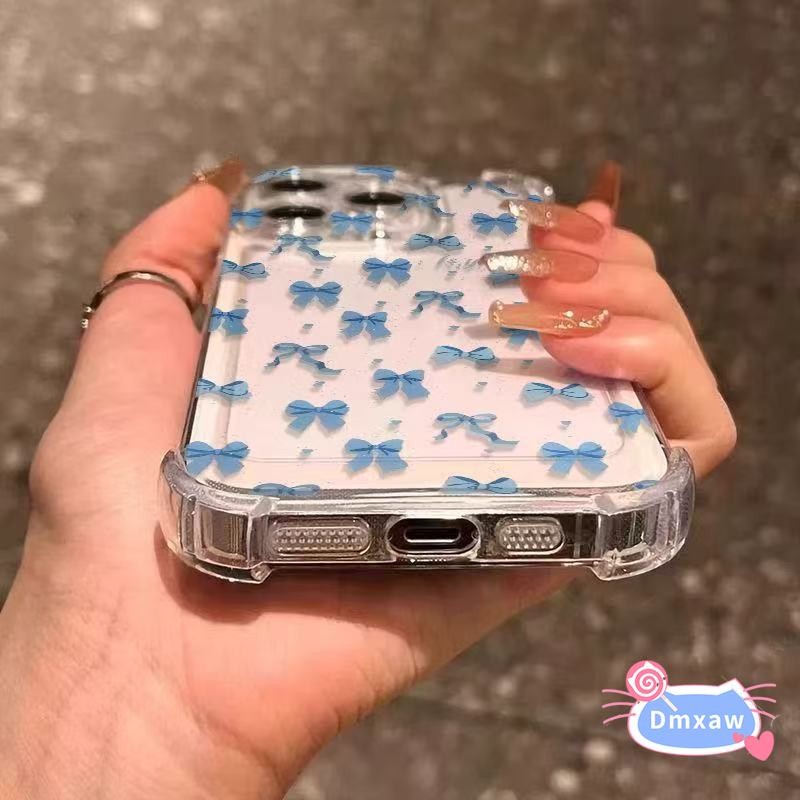 Ốp Điện Thoại Bốn Góc Nơ Màu Hồng Hoạt Hình Cho Tecno Pova Slim 7 Ultra 6 Pro Neo 5 4 Pro 3 2 Neo 3 2 Spark GO 2 1 2025 2024 2023 2022 2020 4G 5G Vỏ Mềm Trong Suốt Chống Sốc Hoa
