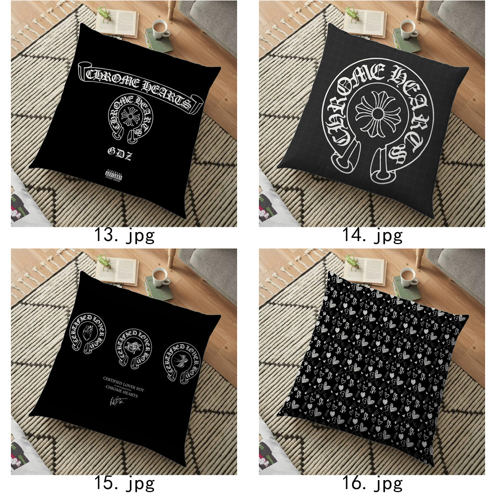 Vỏ gối ném Logo Chrome Hearts Vỏ gối in một mặt (Không có lõi)