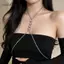 AqToCna Gợi Cảm Kim Cương Giả Dây Xích Ngực Dây Xích Eo Bụng Cơ Thể Trang Sức Nelace Cho Nữ Tiệc Mùa Hè Quần Áo Phụ Kiện AqToCna