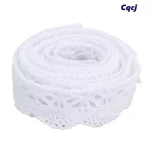 CQCJ 1 Chiếc Vải Ren Ruy Băng, Màu Be & Trắng & Đen 20 Mét Chiều Dài Ren Cotton Viền, Cổ Điển 2cm Chiều Rộng Sò Ren Cạnh Để Trang Trí Rèm