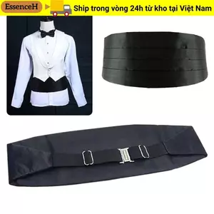 ESSENCEH Tuxedo Cummerbund, Bộ dây buộc cổ quý ông bằng lụa rộng, Dây đeo bụng co giãn thời trang có thể điều chỉnh Túi vuông Compere