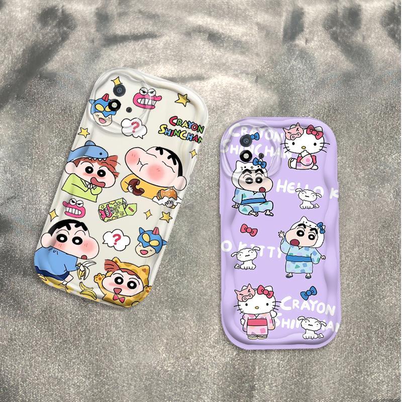 Ốp Silicon Hoạt Hình Cho Realme C20 C20A C11 2021 3D Bé Gái Vỏ Điện Thoại Mềm TPU Kitty Crayon Shin-chan Sinh Viên Ốp Lưng Chống Sốc