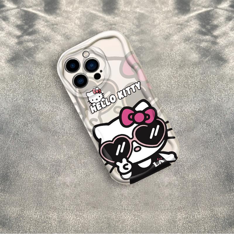 Vỏ Silicon Hoạt Hình Cho iPhone 17 16 15 14 13 12 11 Pro Max Plus 17 AIR 3D Wave Vỏ Điện Thoại Mềm TPU Da Báo Kitty Ốp Lưng Chống Sốc