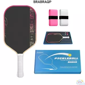 Mái Chèo Bóng Pickleball BRARA, Vợt Bóng Pickleball Sợi Carbon T700, Tay Cầm Chống Trơn Trượt USAPA Được phê duyệt Bề Mặt Mờ Pickle Bóng Mái Chèo