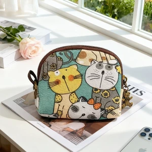 Hoạt Hình Dễ Thương Canvas Chìa Khóa Ví Đựng Tiền Xu Túi Đựng Thẻ Nam Đa Năng Ví Đựng Tiền Xu Di Động Ví Nhỏ Unisex Mang Theo Túi