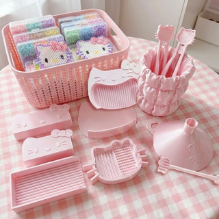 Bộ đồ chơi Kitty Cat kèm dụng cụ DIY mới: bút đậu, thìa đậu, giá đỡ bút WHHX
