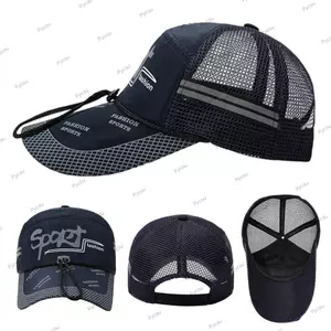 Mũ bóng chày PYCOU, Mũ chống nắng lưới mùa hè, Mũ Snapback chữ có thể điều chỉnh thoáng khí thông thường dành cho nam nữ