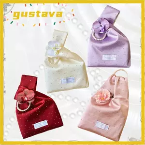 Túi đeo tay GUSTAVA, Túi đựng trang sức phong lan satin pha lê, Túi đựng đồ trang sức phong cách cổ điển có thể giặt được thanh lịch cho bé gái nữ