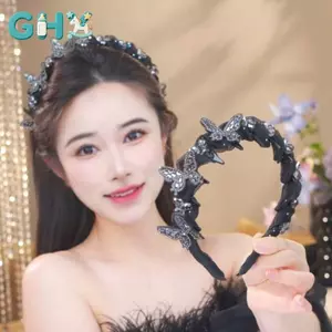 GHX Tính Khí Thanh Lịch Pha Lê Bướm Tóc Vòng Thời Trang Hàn Quốc Ngọt Ngào Chống Trơn Trượt Tiệc Cưới Phụ Kiện Tóc VN