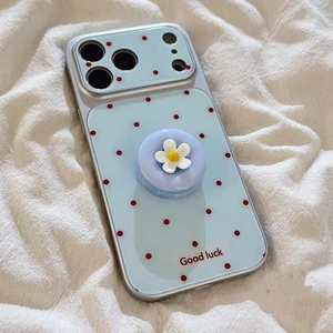 Mạ Chấm Bi + Giá Đỡ Ốp Lưng Điện Thoại iPhone 17 Pro Max 16 15 14 13 Vỏ Bảo Vệ Chống Sốc