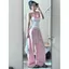 Thiết kế Mỹ Cảm giác mặc nhiều lớp Áo Vest màu tương phản Bộ đồ hai mảnh Nữ Hot Girl In chữ không tay Slim-fit Sli