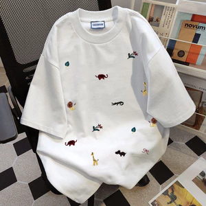 （Giao hàng 24h）Angela áo phông nữ xám ghi áo thun tay ngắn style hàn quốc dễ thương cổ tròn mùa hè Angela local brand
