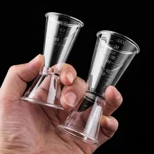 Cốc đo hai đầu bằng nhựa PC Cốc đo lường cấp thực phẩm có tỷ lệ 20-40CC Ounce Cup Trà sữa Dụng cụ đặc biệt 26.6.15