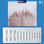 MAKY 24 Chiếc Màu Trơn Đầu Móng Tay Vuông Bấm Ngắn Trên Móng Chân Acrylic Ngón Chân Giả Móng Tay Full Cover Nhân Tạo Chân Nối Dài Mẹo VN