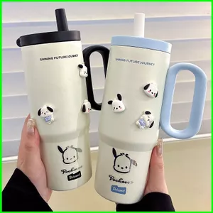 Cốc cách nhiệt tay cầm lớn YB2 có ống hút Cốc cà phê du lịch bằng thép không gỉ Sử dụng đồ uống hàng ngày