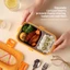Hộp đựng bánh Hamburger bằng thép không gỉ YB2 có thìa & nĩa Hộp cơm cho học sinh Hộp trái cây