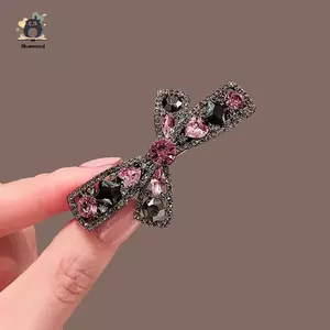 1 Cái Kẹp Bên Kẹp Dubill Kẹp Pha Lê Tím Cao Cấp Kim Cương Giả Rỗng Nơ Kẹp Tóc Đơn Giản Phong Cách Hàn Quốc Phụ Kiện Tóc Mới
