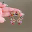 Bông tai hoa Zircon đầy màu sắc lãng mạn dành cho nữ Thời trang bé gái Bông tai hoa hình giọt nước ngọt ngào Quà tặng trang sức dự tiệc tinh tế Mới