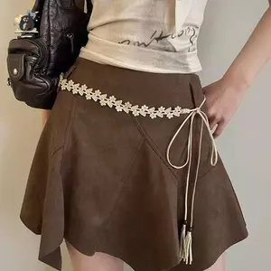 Dây thắt lưng phong cách dân gian cổ điển Bohemian Nữ phiên bản Hàn Quốc của chiếc váy mới có thắt lưng cao cấp có dây thắt lưng trắng mới