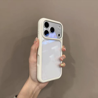 Sang Trọng Kem Thả Keo Cửa Sổ Lớn Ốp lưng iPhone17 16 15 14 13 12 11 Pro Max Chống Sốc Bảo Vệ Camera Ốp Lưng Cứng Chống Rơi