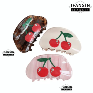 Kẹp Tóc Cua IFASIN, Chất Liệu Acetate Màu Gradient Kẹp Móng Vuốt Tóc, Trang Trí Kim Cương Giả Chiều Dài 8,5Cm Thiết Kế Ngọt Ngào Kẹp Tóc Anh Đào Cho Nữ