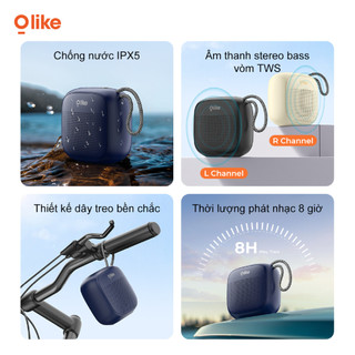 「 Bán chạy 」Olike SF7 Loa Bluetooth Mini Có Dây Treo, Bluetooth 6.0, Âm Thanh HiFi Stereo, Pin 8H, Chống Nước IPX5
