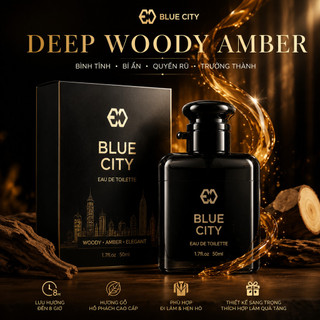 Nước Hoa Nam BLUE CITY Deep Woody Amber Cao Cấp, Hương Gỗ Sang Trọng, Quà Tặng Bạn Trai/Chồng, Lưu Hương 8H, Lịch Lãm