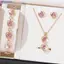 Bluelover 5 Chiếc Sang Trọng Hình Trái Tim Bộ Trang Sức Của Nelace Nhẫn Bông Tai Vòng Tay Nữ Cô Dâu Phụ Kiện Cưới Kỷ Niệm Quà Tặng Mới