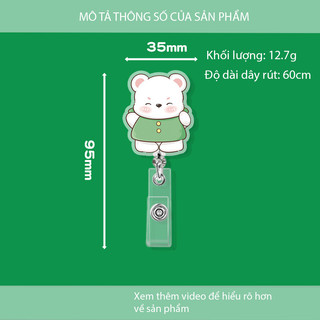 Móc kẹp bảng tên - Yoyo dành cho học sinh, sinh viên, nhân viên với nhiều họa tiết đáng yêu Dragon, Bear, Panda