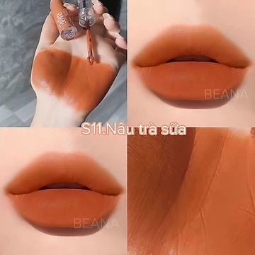 Son lì lâu trôi màu nâu tây, nâu trà sữa sang chảnh, son beana S11 làm tôn da, sáng da, chất son vellvet hàn mịn lì
