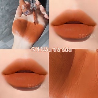Son lì lâu trôi màu nâu tây, nâu trà sữa sang chảnh, son beana S11 làm tôn da, sáng da, chất son vellvet hàn mịn lì