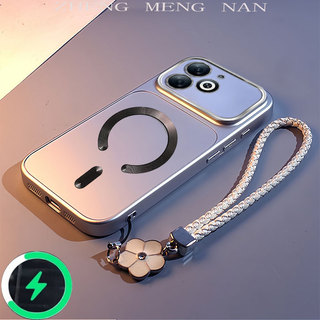 Thích hợp cho Infinix SMART 8 infinix HOT 40i Infinix Spark go 2024 Cuộn dây từ tính loại C mới + Vỏ điện thoại TPU dây dày 0068