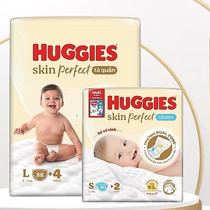 Tã dán/ quần HUGGIES SKIN PERFECT bản mới size NB74/S82/M79 nâng cấp
