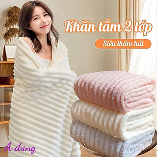 Khăn tắm sóng nước siêu thấm hút, khăn mặt sợi cuộn to 🌸🌸🌸