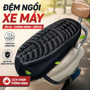 Đệm Yên Xe Máy Xe Điện 3D Thoáng Khí Giảm Chấn Chống Rung Chống Trượt Êm Mềm