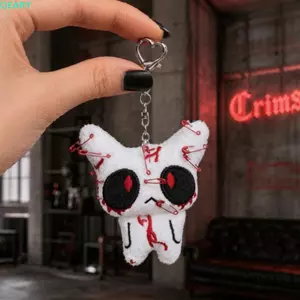 QEARY Ghost Sang Trọng Móc Khóa, Đen Trắng Đáng Sợ Đẫm Máu Phụ Kiện, Dễ Thương Mini Dark Sáng Tạo Túi Halloween Mặt Dây Chuyền Hàng Ngày