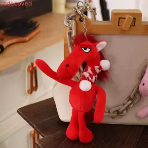 Móc khóa ngựa CODECOVED, Hoạt hình giả tưởng Phong cách Pony Búp bê sang trọng, Tay nghề thủ công màu đen dễ thương Mô phỏng đồ chơi ngựa Quà tặng Giáng sinh