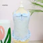 Đầm Thú Cưng Thoải Mái Mềm Mại Cổ Vuông Không Tay Kẻ Sọc In Hình Thú Cưng Chó Con Nơ Đầm Đồ Dùng Cho Thú Cưng