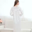 Phụ Nữ Vintage Công Chúa Váy Ngủ Nữ Dài Tay Cotton Trắng Đồ Ngủ Váy Ngủ