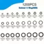 LACYESUK 1200 CÁI Bộ vòng chữ O điều hòa không khí, Vòng chữ O cao su bảo trì bền bỉ, Cao su Nitrile Vòng cao su niêm phong loại chữ O chịu mài mòn áp suất cao Máy rửa áp suất vòng cao